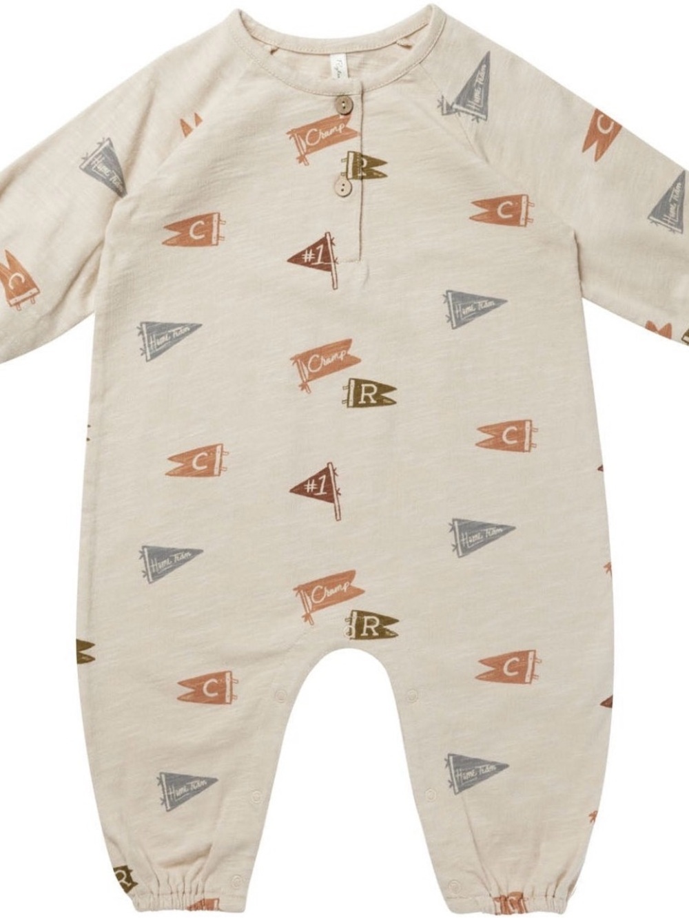 Rylee + Cru Henley Bubble Jumpsuit || Flags 6-12 months